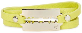 McQ Yellow razor leather wrap bracelet