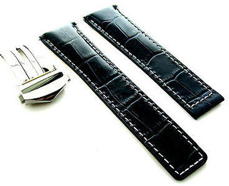 Tag Heuer Leather Band Strap 22mm For Carerra Cv2a10 Blue Ws 3tc