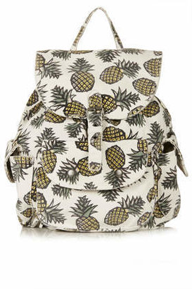 Topshop Womens Pineapple Print Backpack - Yellow