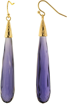 JCPenney FINE JEWELRY ATHRA Purple Glass Long Teardrop Earrings