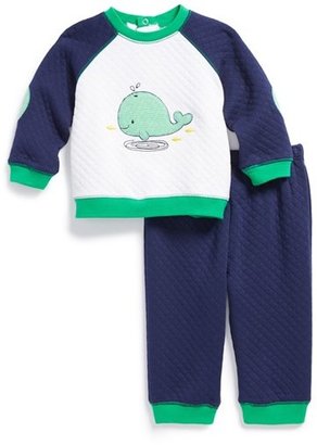 Little Me 'Whale' Quilted Sweatshirt & Pants (Baby Boys)