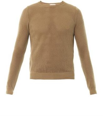 Moncler Mesh-knit cotton sweater