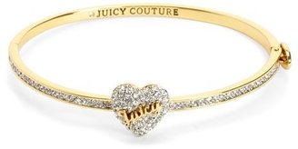 Juicy Couture Pave Heart Skinny Hinged Bangle