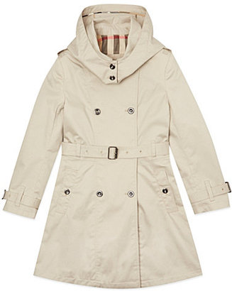 Burberry Removable hood twill trench 4-14 years