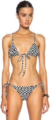 Mara Hoffman Beaded Triangle Nylon-Blend Bikini Top