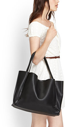 Forever 21 Pebbled Faux Leather Shopper
