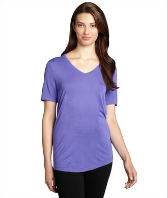 Hayden purple jersey knit short sleeve v-neck t-shirt