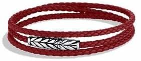 David Yurman Chevron Triple-Wrap Leather Bracelet