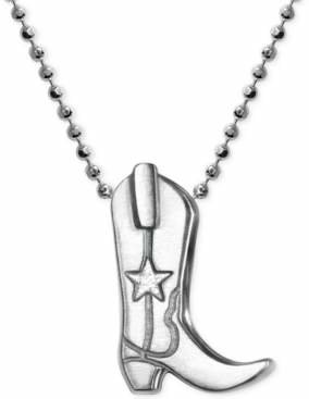 Alex Woo Little Cities by Cowboy Boot Pendant Necklace in Sterling Silver