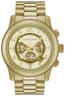 Michael Kors MK8077 Men's Chronograph Champagne Dial Gold Tone Stainless Steel