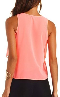 Charlotte Russe Bead & Pearl Embellished Layered Tank Top
