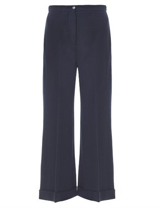Alexander McQueen Crepe boot-cut tailored trousers
