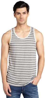 Second Sunday grey and white stripe front cotton blend crewneck tank