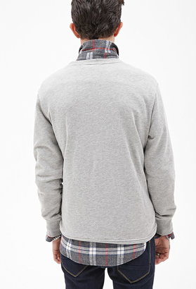 FOREVER 21 MEN Zip-Pocket Sweatshirt