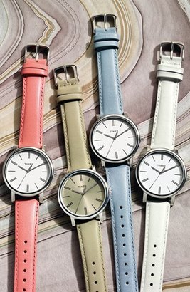Timex Round Leather Strap Watch, 38mm
