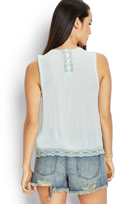 Forever 21 Contemporary Embroidered Lace Top