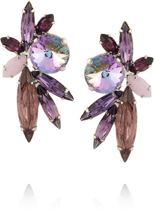 Elizabeth Cole Elson silver-tone crystal earrings