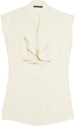 Alexander McQueen Ruffled silk-satin blouse