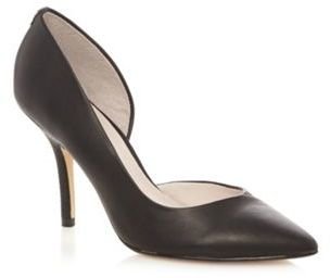 Faith Black mock snakeskin panelled high court shoes