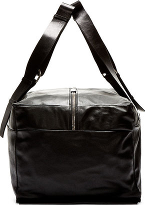 Ann Demeulemeester Black Leather Duffle Bag