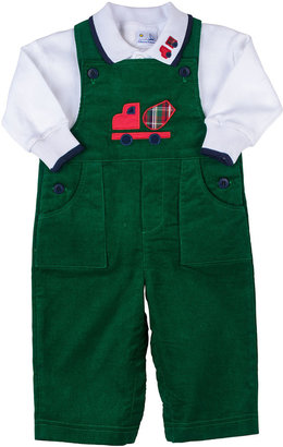 Florence Eiseman Truck Corduroy Overalls & Long-Sleeve Polo, 12-24 Months