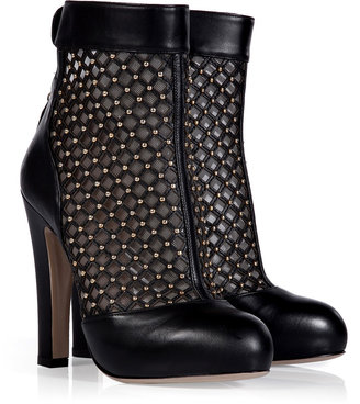 Valentino Black Studded Ankle Boots