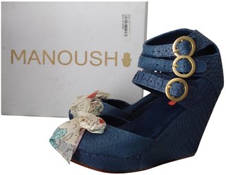 Manoush Blue Exotic leathers Sandals