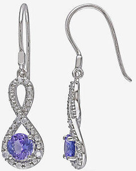 Fine Jewelry Genuine Tanzanite & Diamond Infinity Earrings