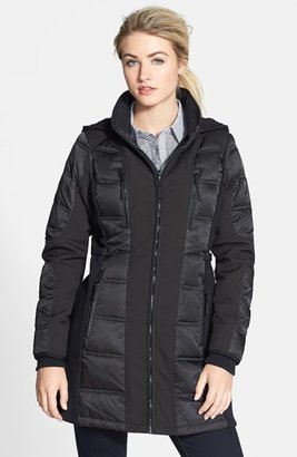 1 Madison Mixed Media Soft Shell Coat with Removable Hood (Online Only)