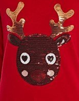Fashion Union Glisten Deer Sequin Christmas Jumper