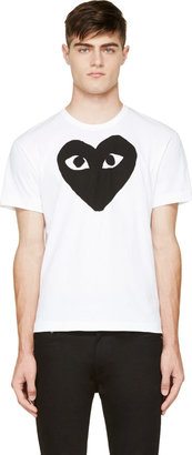 Comme des Garcons Play White & Black Heart Emblem T-Shirt