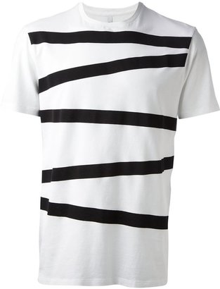 Neil Barrett asymmetric stripes T-shirt