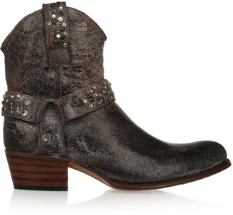 Frye Deborah studded distressed leather ankle boots