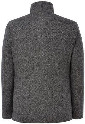 Austin Reed Grey Twill Wool Coat