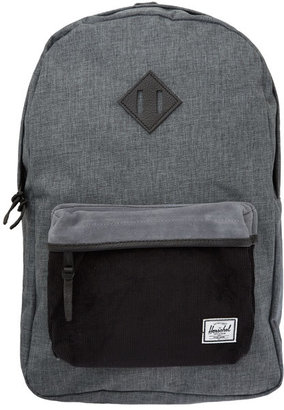 Herschel Supply Black Corduroy Pocket Heritage Backpack