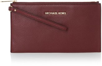 Michael Kors Bedford red zip clutch