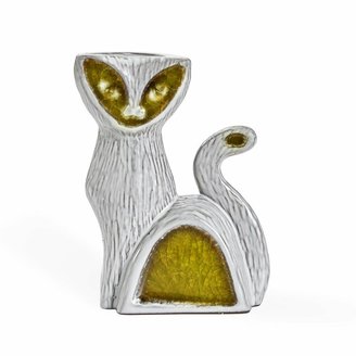 Jonathan Adler Glass Menagerie Cat Vase - Olive Green