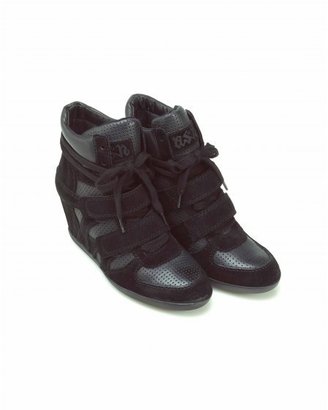 Bea Yuk Mui ASH Footwear Black Wedge 'Bea' Suede & Leather Trainers
