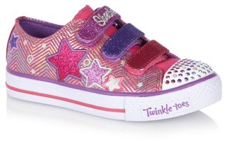 Skechers Girl's pink 'Triple Up' trainers