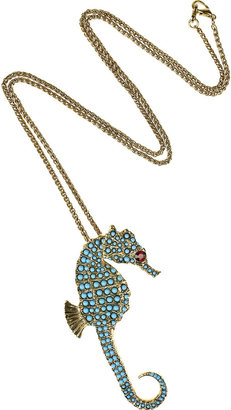 Kenneth Jay Lane 22-karat gold-plated seahorse necklace