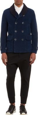 Barena Shawl Collar Double-Breasted Peacoat