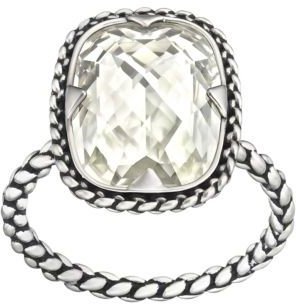 Swarovski Amber Silver-Tone Crystal Ring