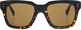 Linda Farrow Tortoiseshell Thick Square-Rimmed Sunglasses - for Women