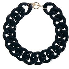 MANGO Chunky Chain Plastic Necklace - black