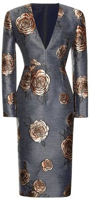 Aquilano Rimondi Aquilano.Rimondi Floral-Embroidered V-Neck Dress Print