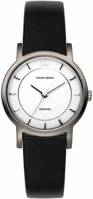 Danish Design Women's Quartz Watch with Dial Analogue Display and Black Leather Strap DZ120055