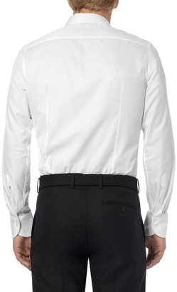 Canali White Slim-Fit Button-Cuff Cotton-Twill Shirt