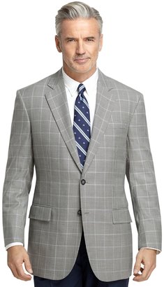 Brooks Brothers Madison Fit Black and White Check with Blue Deco Sport Coat