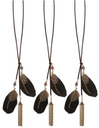 Z Designs Feather and Tassel Necklace