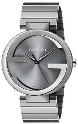 Gucci Men's YA133210 Interlocking Collection Analog Display Swiss Quartz Grey Watch
